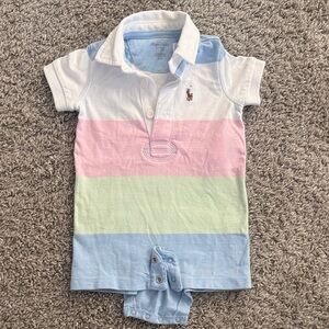 Ralph Lauren Kids Polo with Pastel Stripes